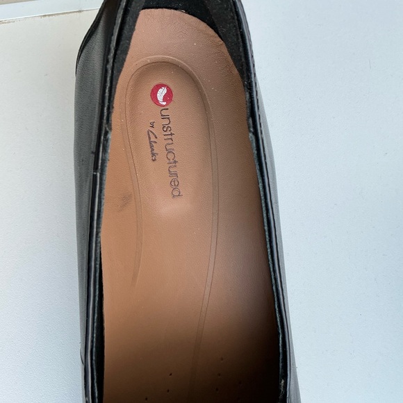 Classic 100% Black Leather Loafers Unstructured Clarks  Arch Support NWOT - Picture 11 of 11